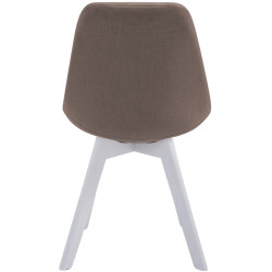Chaise visiteur Borneo V2 en tissu blanc | taupe