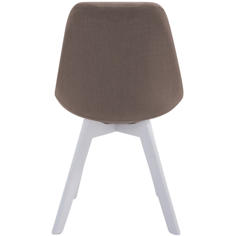 Chaise visiteur Borneo V2 en tissu blanc | taupe