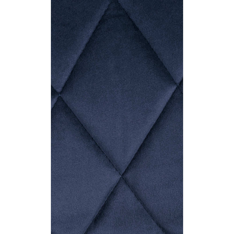 Tabouret de bar Lazio en velours, chromé bleu