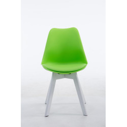 Chaise visiteur Borneo V2 en cuir artificiel blanc | vert