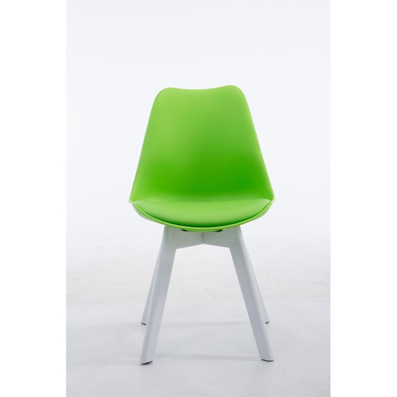 Chaise visiteur Borneo V2 en cuir artificiel blanc | vert