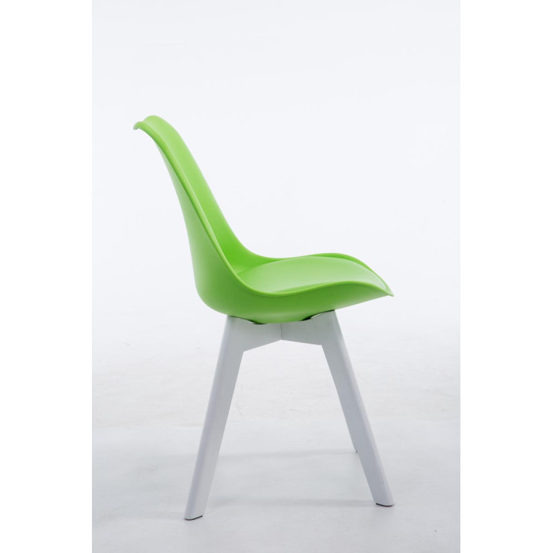 Chaise visiteur Borneo V2 en cuir artificiel blanc | vert