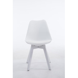 Chaise visiteur Borneo V2 en cuir artificiel blanc | blanc
