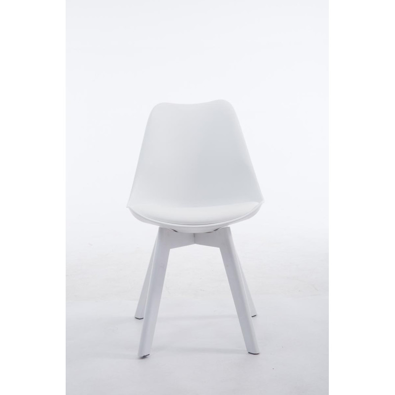 Chaise visiteur Borneo V2 en cuir artificiel blanc | blanc