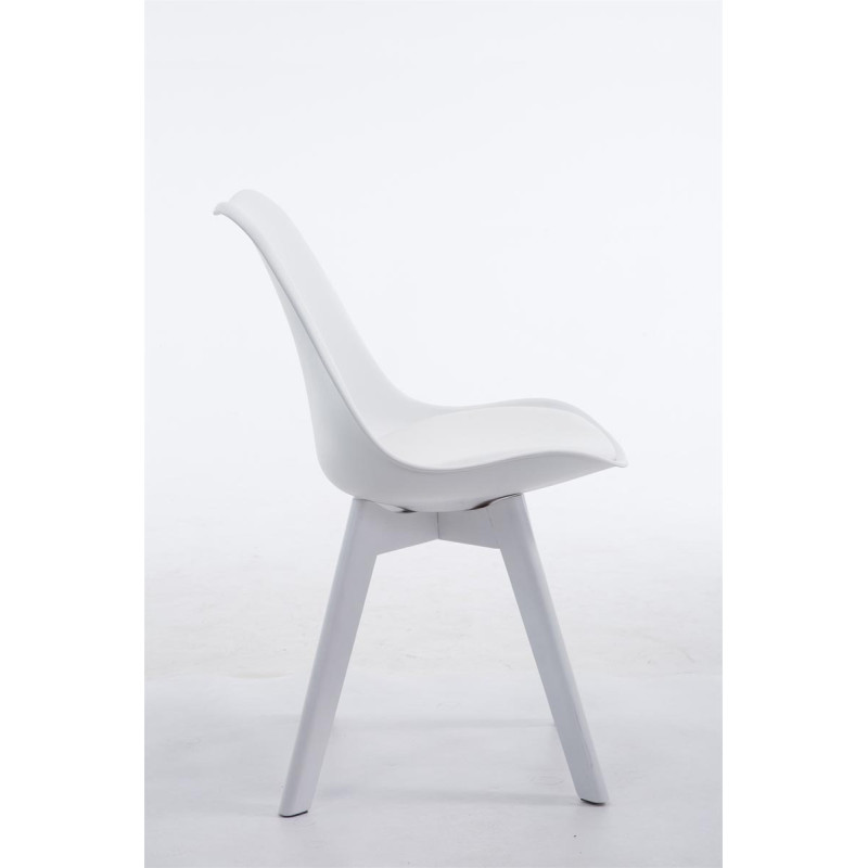 Chaise visiteur Borneo V2 en cuir artificiel blanc | blanc