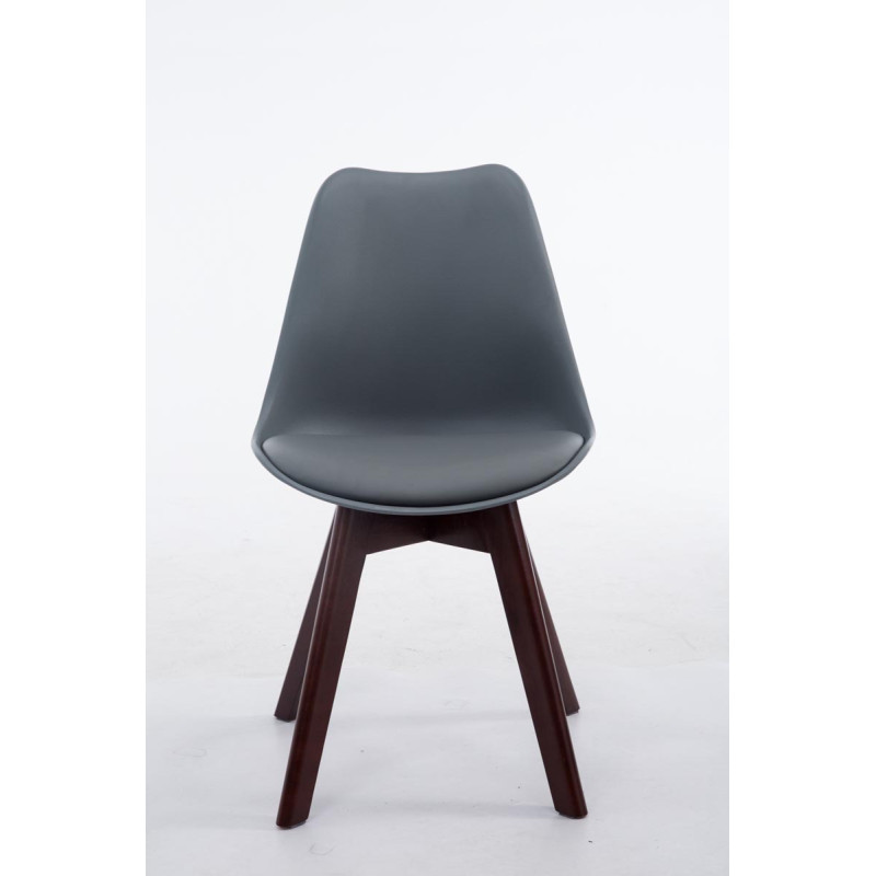 Chaise visiteur Borneo V2 en cuir artificiel noyer | gris