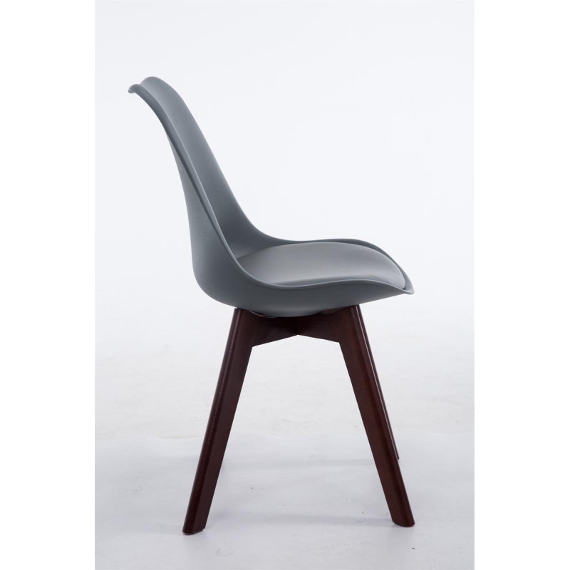 Chaise visiteur Borneo V2 en cuir artificiel noyer | gris
