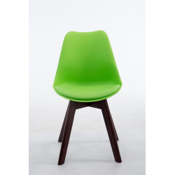 Chaise visiteur Borneo V2 en cuir artificiel noyer | vert
