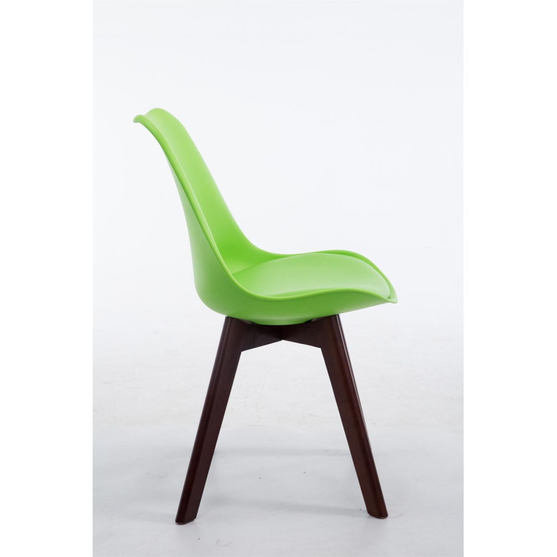 Chaise visiteur Borneo V2 en cuir artificiel noyer | vert