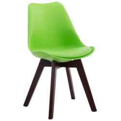 Chaise visiteur Borneo V2 en cuir artificiel noyer | vert