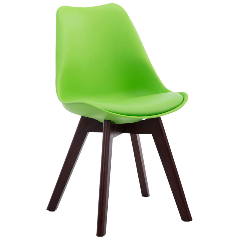 Chaise visiteur Borneo V2 en cuir artificiel noyer | vert
