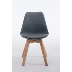 Chaise visiteur Borneo V2 Natura en cuir artificiel | gris