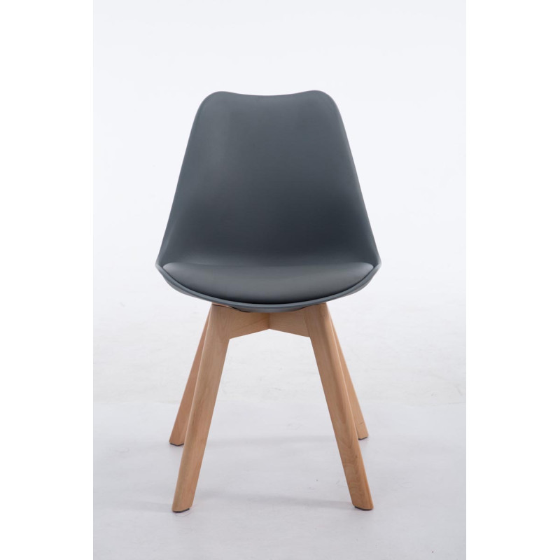 Chaise visiteur Borneo V2 Natura en cuir artificiel | gris