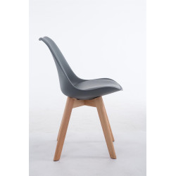 Chaise visiteur Borneo V2 Natura en cuir artificiel | gris