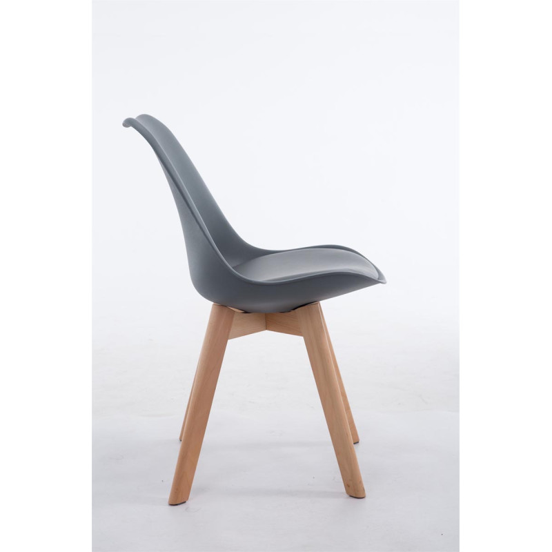 Chaise visiteur Borneo V2 Natura en cuir artificiel | gris