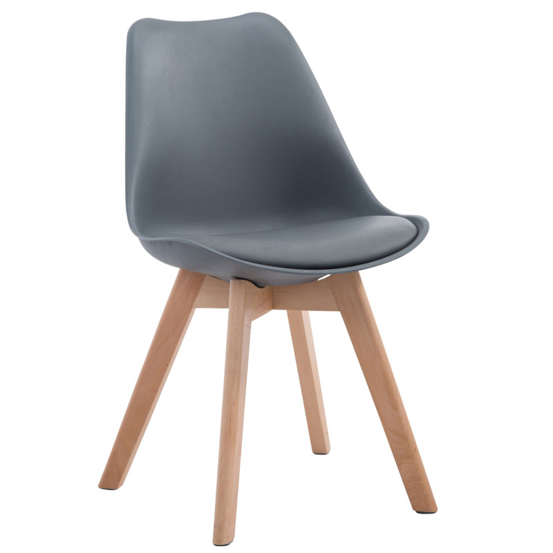 Chaise visiteur Borneo V2 Natura en cuir artificiel | gris