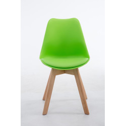 Chaise visiteur Borneo V2 Natura en cuir artificiel | vert