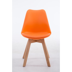 Chaise visiteur Borneo V2 Natura en cuir artificiel | orange