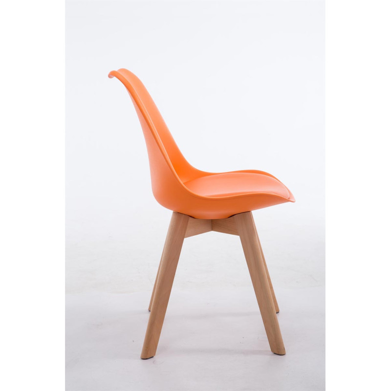 Chaise visiteur Borneo V2 Natura en cuir artificiel | orange