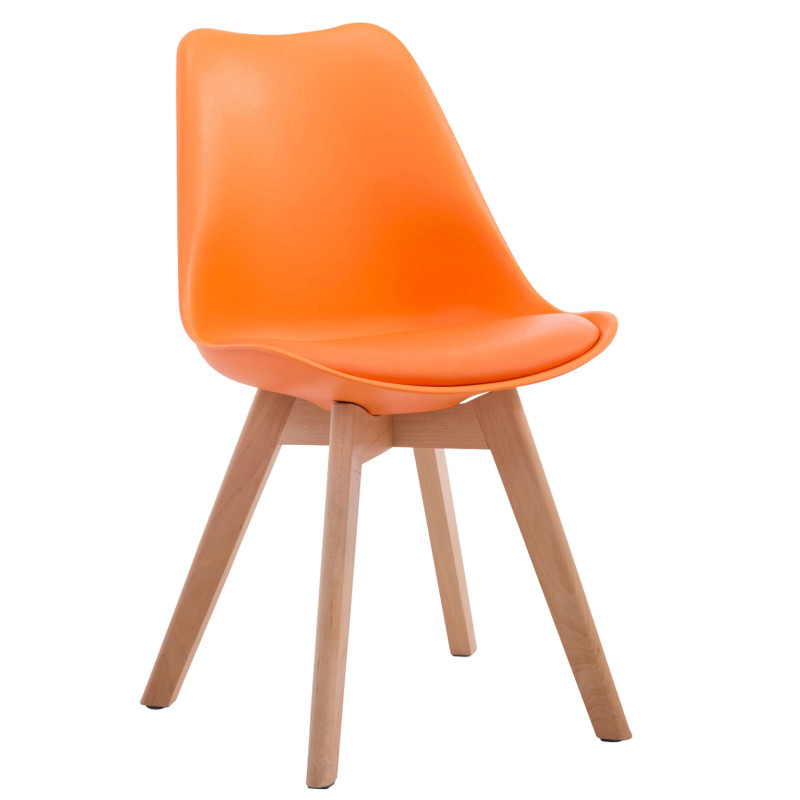 Chaise visiteur Borneo V2 Natura en cuir artificiel | orange