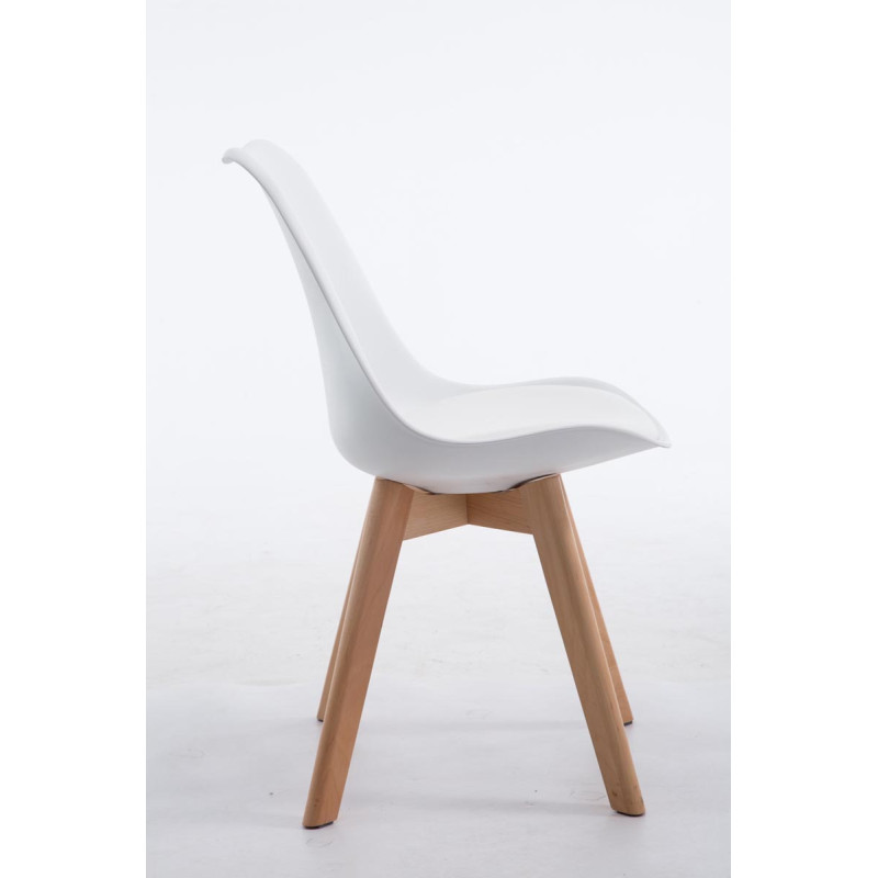 Chaise visiteur Borneo V2 Natura en cuir artificiel | blanc