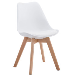 Chaise visiteur Borneo V2 Natura en cuir artificiel | blanc