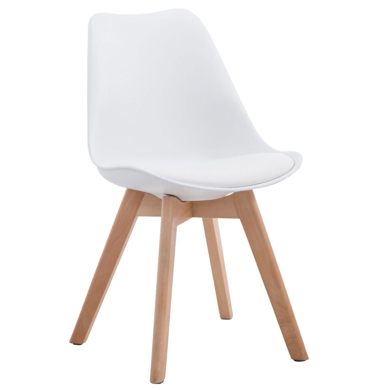 Chaise visiteur Borneo V2 Natura en cuir artificiel | blanc