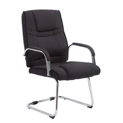 Chaise visiteur en tissu Attila | noir
