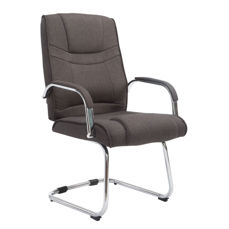 Chaise visiteur en tissu Attila | gris foncé