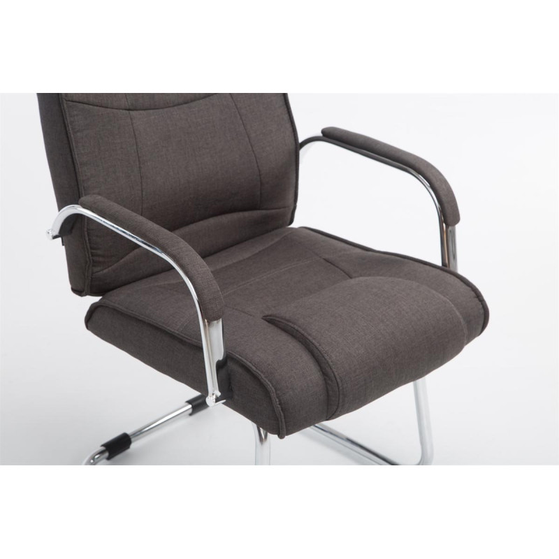 Chaise visiteur en tissu Attila | gris foncé