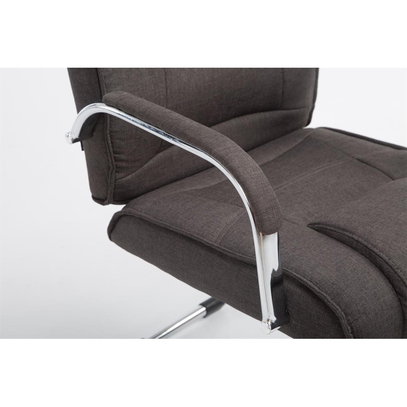 Chaise visiteur en tissu Attila | gris foncé