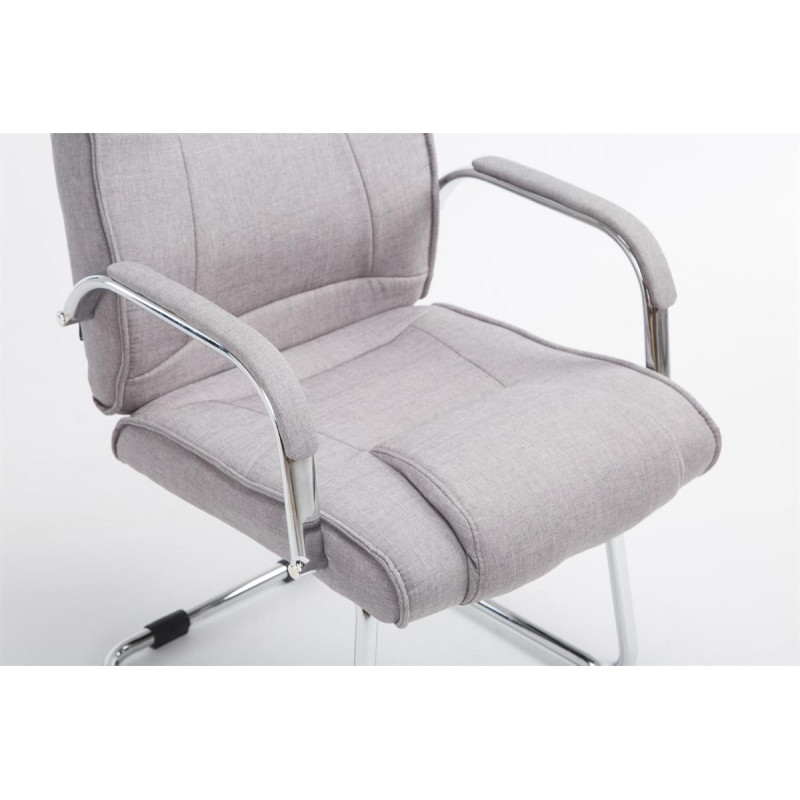 Chaise visiteur en tissu Attila | gris