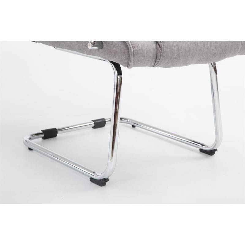 Chaise visiteur en tissu Attila | gris
