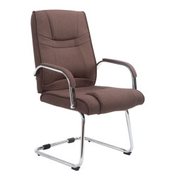 Chaise visiteur en tissu Attila | brun