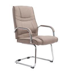 Chaise visiteur en tissu Attila | taupe