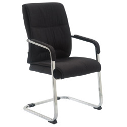 Chaise visiteur XL en tissu Anubis | noir