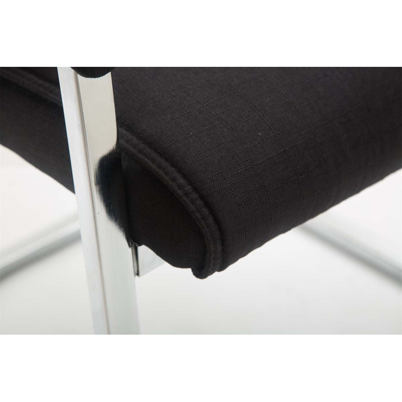 Chaise visiteur XL en tissu Anubis | noir