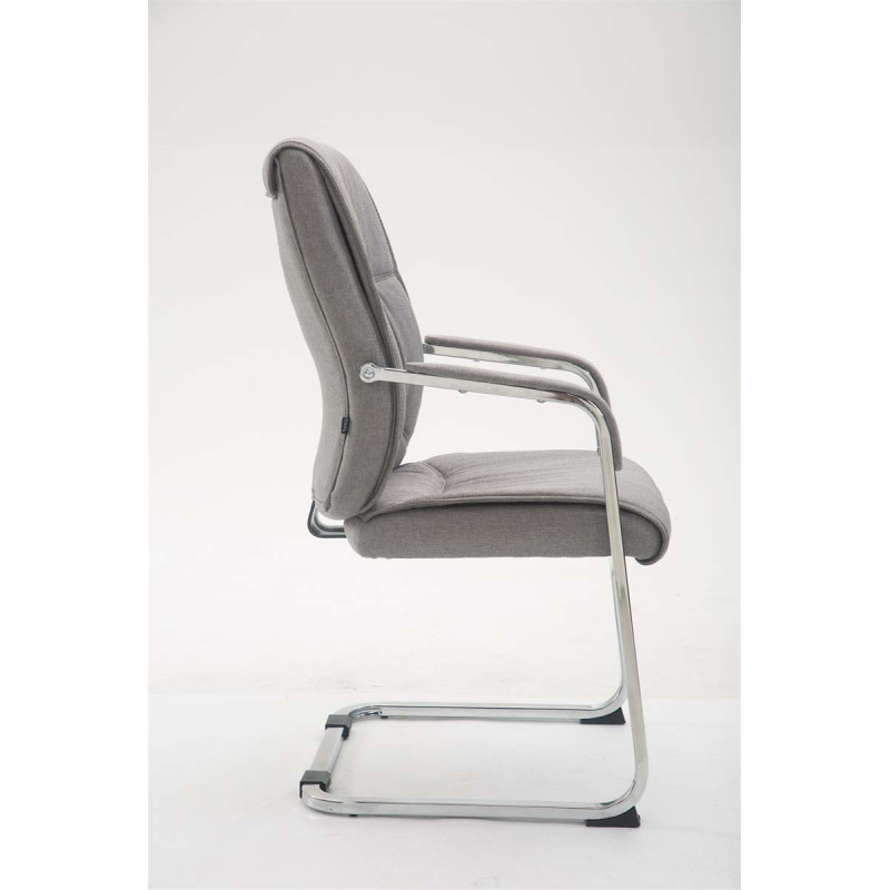 Chaise visiteur XL en tissu Anubis | gris