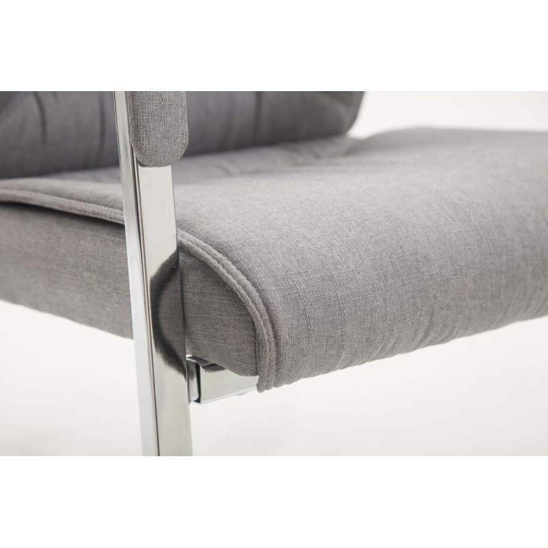 Chaise visiteur XL en tissu Anubis | gris