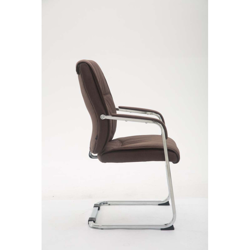 Chaise visiteur XL en tissu Anubis | brun