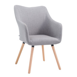 Chaise visiteur McCoy V2 en tissu Natura | gris