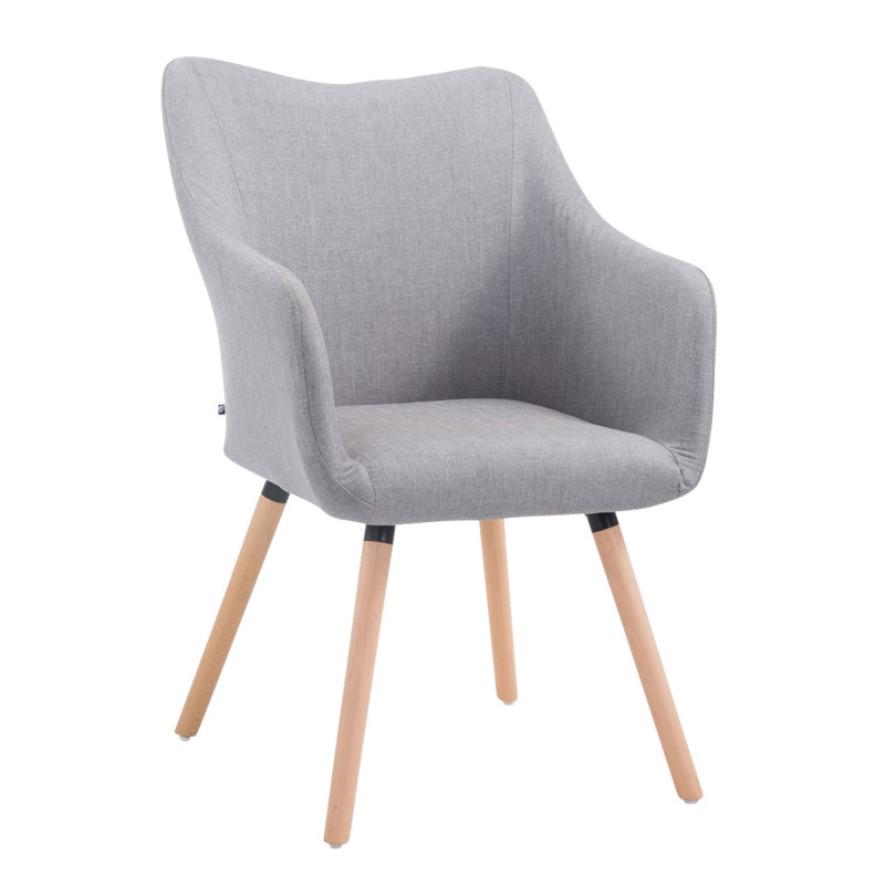 Chaise visiteur McCoy V2 en tissu Natura | gris