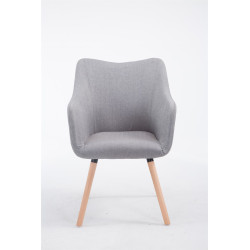 Chaise visiteur McCoy V2 en tissu Natura | gris