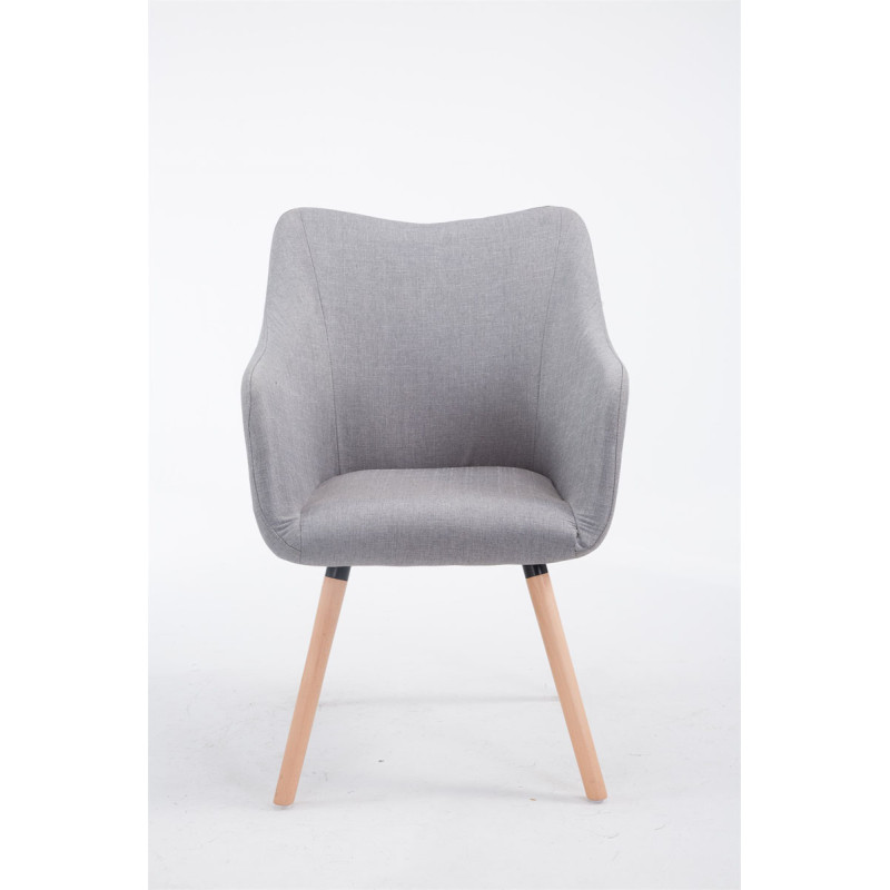 Chaise visiteur McCoy V2 en tissu Natura | gris