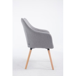 Chaise visiteur McCoy V2 en tissu Natura | gris