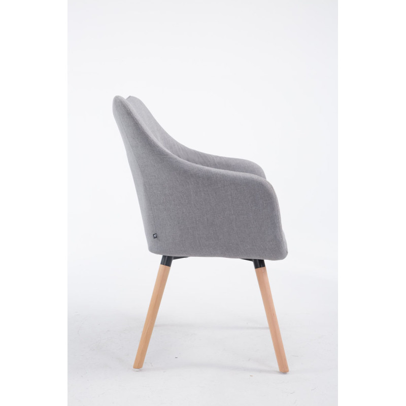Chaise visiteur McCoy V2 en tissu Natura | gris