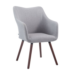Chaise visiteur McCoy V2 en tissu noyer | gris