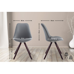Chaise visiteur Laval Cappuccino Ronde | gris