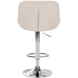 Tabouret de bar Lazio velours chrome crème