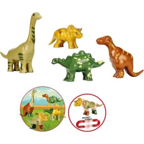 Jouet magnétique - KLEIN - 4 grands dinosaures Funny Puzzle, 1+ - Stimule la créativité et l'habileté manuelle !